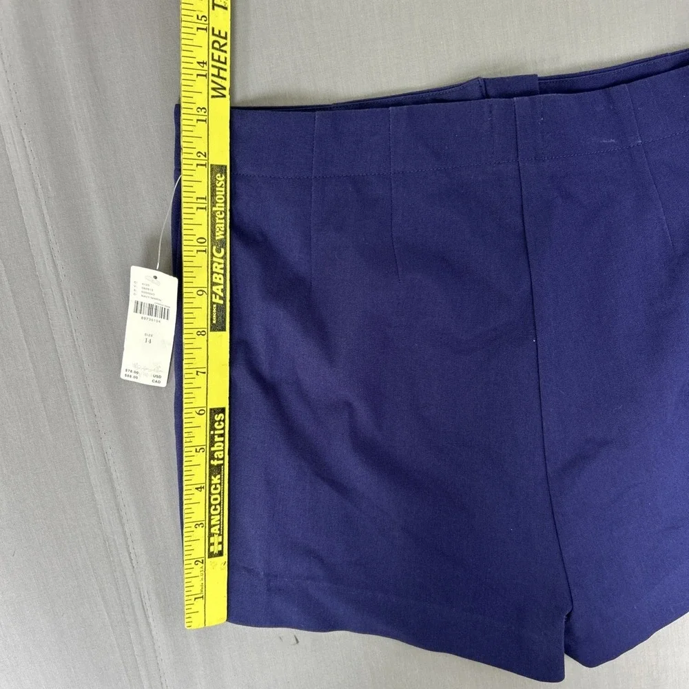 Anthropologie Maeve Zippered Sailor Shorts Navy Blue front zip women's sz 14 NWT - Picture 6 of 6